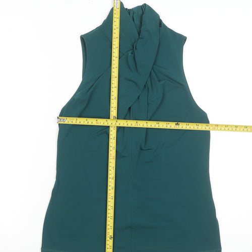 Star by Julien Macdonald Women’s Green High Neck Sleeveless Wrap Blouse Size 12