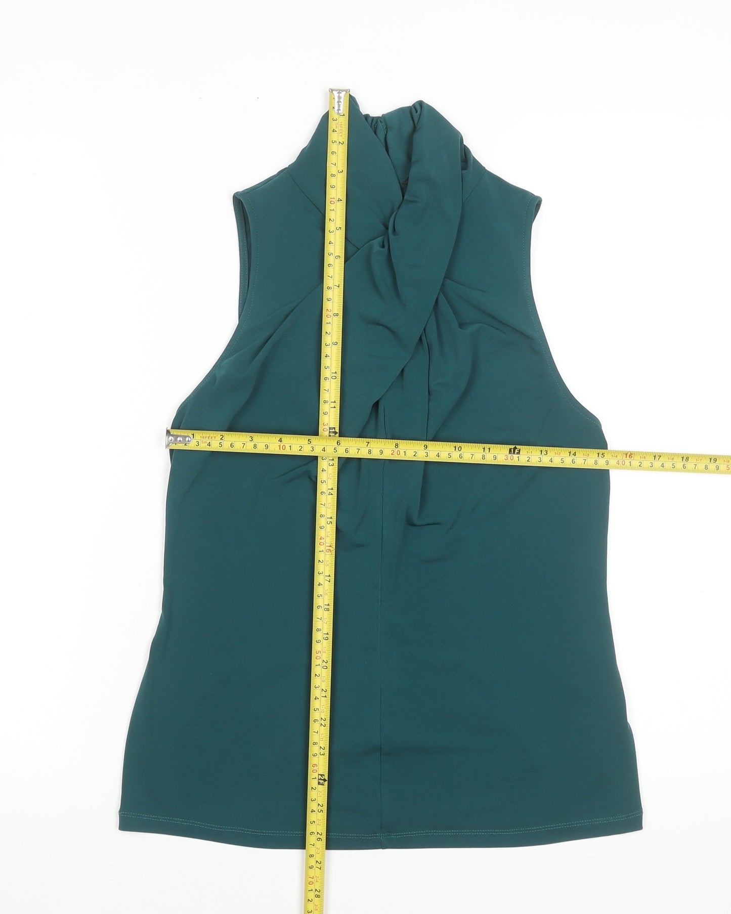 Star by Julien Macdonald Women’s Green High Neck Sleeveless Wrap Blouse Size 12