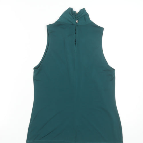 Star by Julien Macdonald Women’s Green High Neck Sleeveless Wrap Blouse Size 12