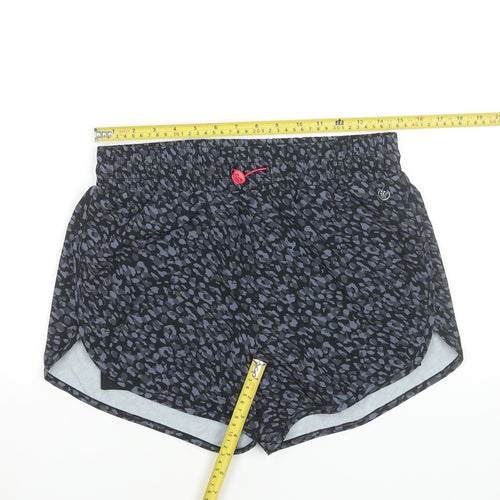 Dunnes Stores Womens Black Animal Print Running Shorts Size S