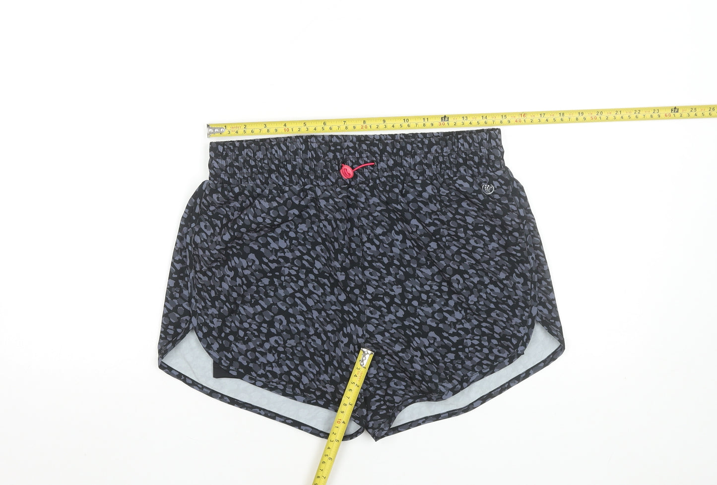 Dunnes Stores Womens Black Animal Print Running Shorts Size S