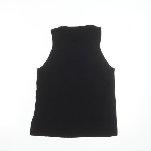 River Island Womens Black Beaded Sleeveless Tank Top Size 10