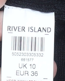 River Island Womens Black Beaded Sleeveless Tank Top Size 10