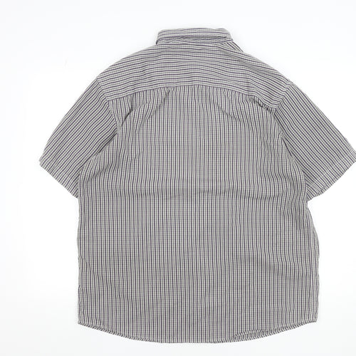 Dunnes Men’s Grey Check Short Sleeve Button-Up Shirt XL