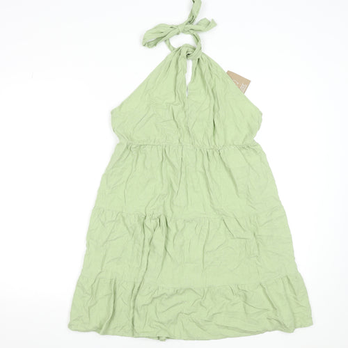 Vero Moda Womens Green Halter Knee Length Summer Dress L