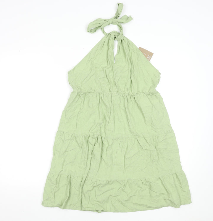 Vero Moda Womens Green Halter Knee Length Summer Dress L