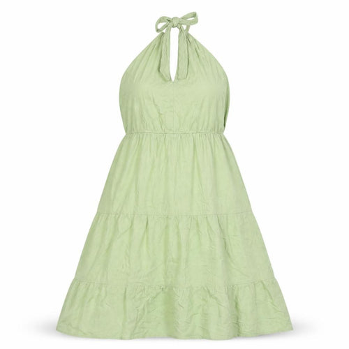 Vero Moda Womens Green Halter Knee Length Summer Dress L