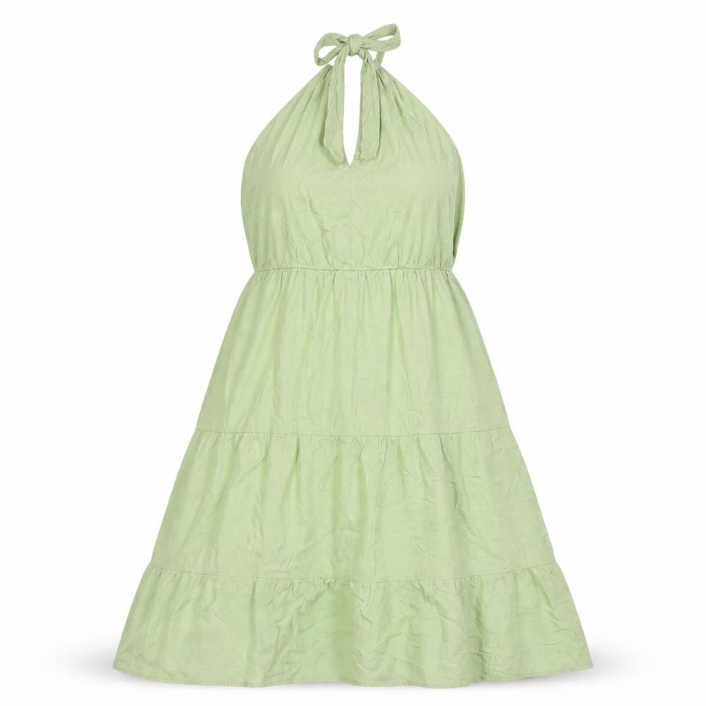 Vero Moda Womens Green Halter Knee Length Summer Dress L