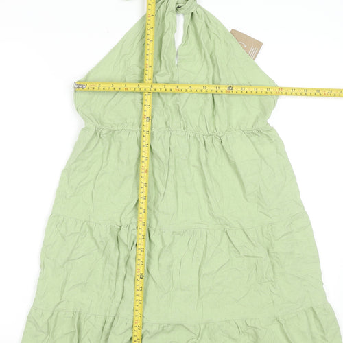 Vero Moda Womens Green Halter Knee Length Summer Dress L