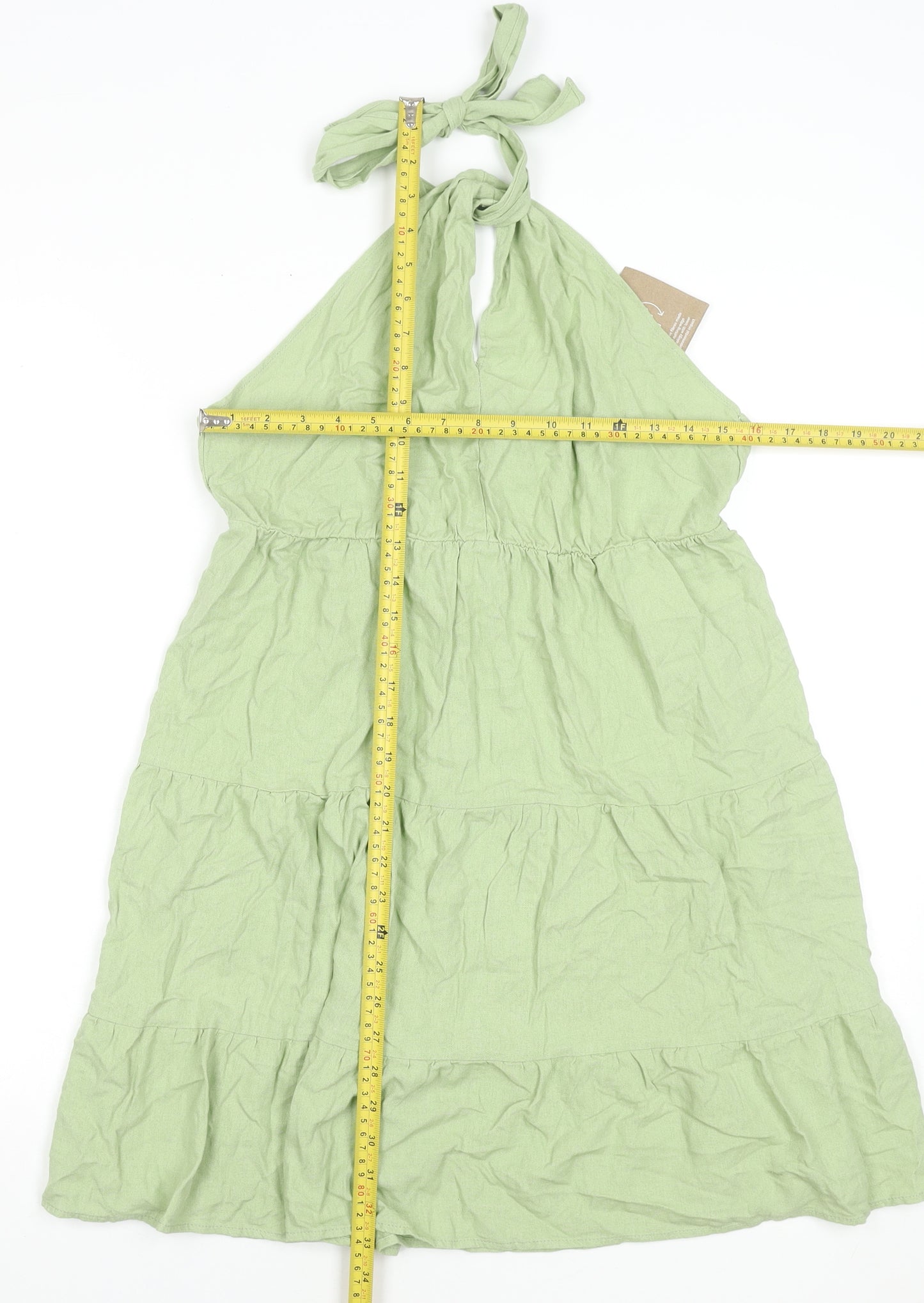 Vero Moda Womens Green Halter Knee Length Summer Dress L