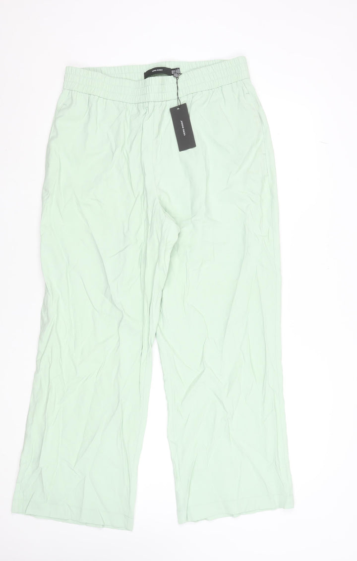 Vero Moda Women’s Mint Green Wide-Leg Trousers XL Viscose Blend