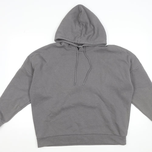 Noisy May Womens Grey Lovers Graphic Pullover Hoodie Size M