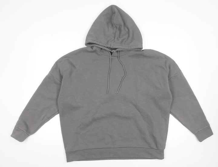 Noisy May Womens Grey Lovers Graphic Pullover Hoodie Size M