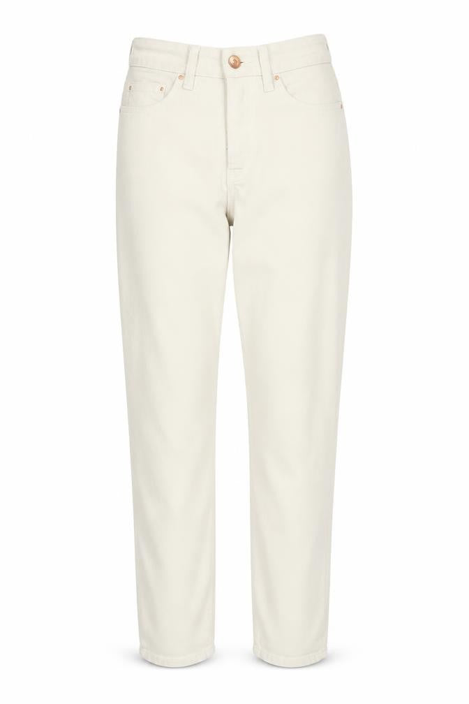 New Look Women Beige Mom Jeans Size 8 High Rise Denim