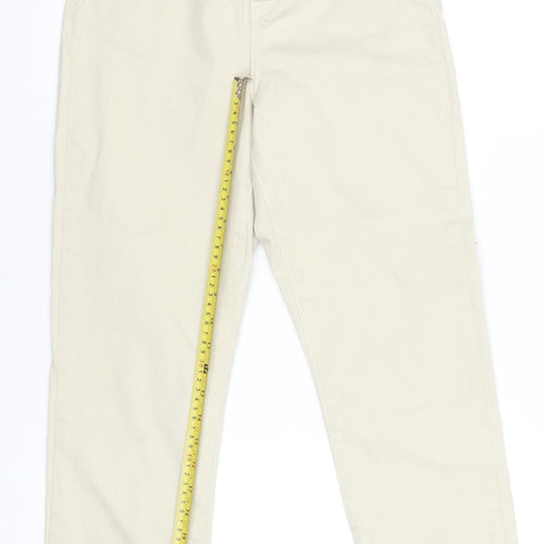 New Look Women Beige Mom Jeans Size 8 High Rise Denim