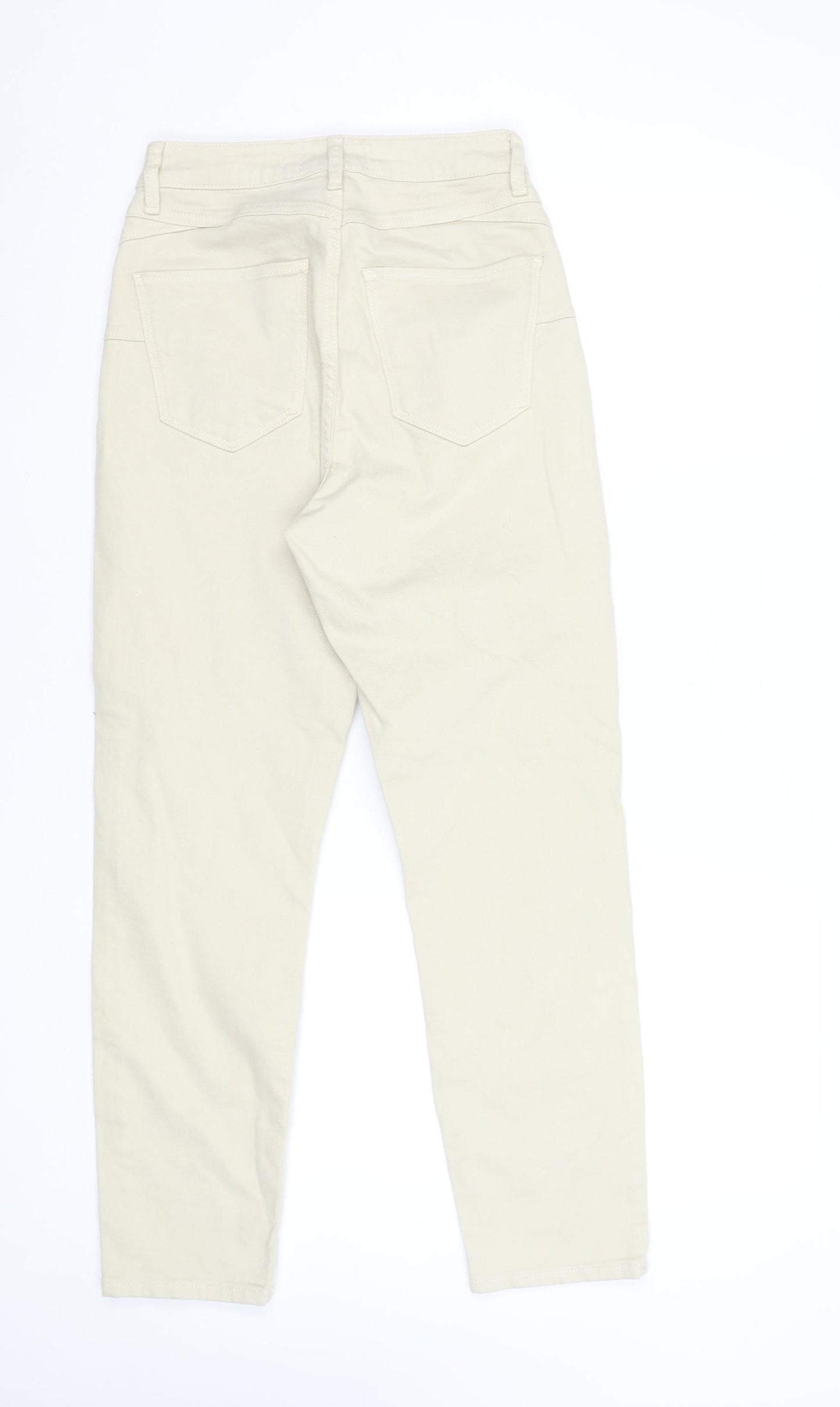 New Look Women Beige Mom Jeans Size 8 High Rise Denim
