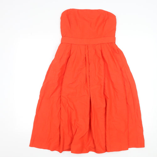 River Island Women's Red Strapless Midi A-Line Dress Size 10