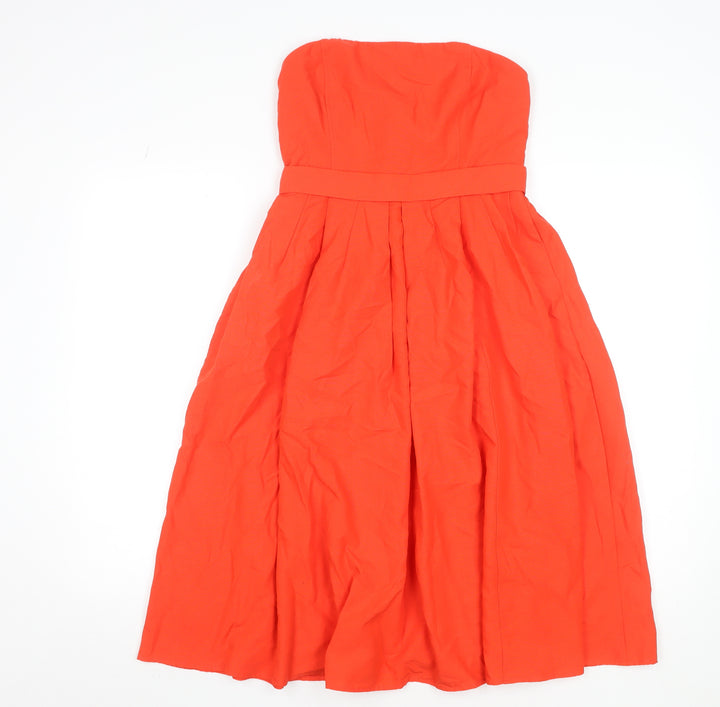River Island Women's Red Strapless Midi A-Line Dress Size 10