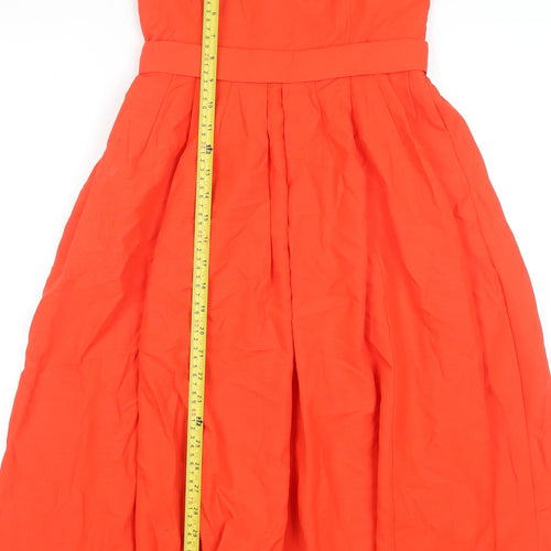 River Island Women's Red Strapless Midi A-Line Dress Size 10