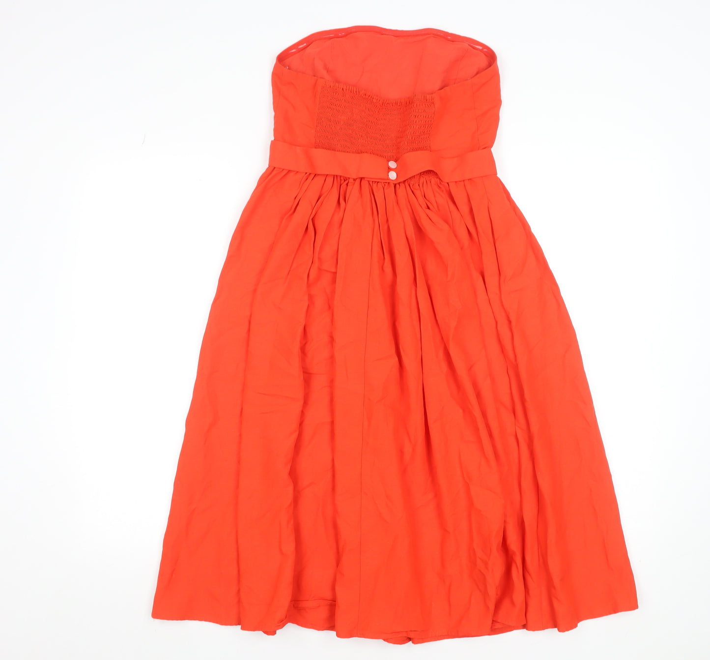 River Island Women's Red Strapless Midi A-Line Dress Size 10