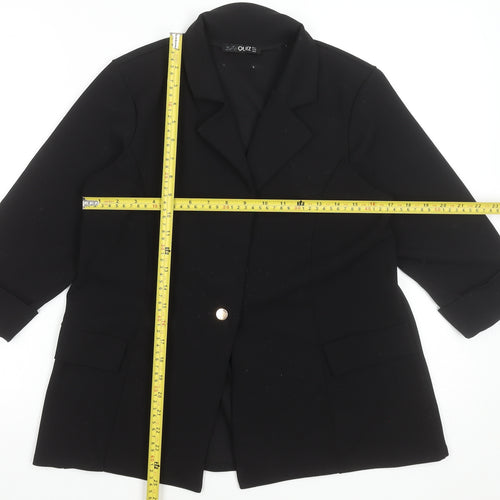 Quiz Women’s Black Blazer Size 12 Classic Mid-Length Jacket