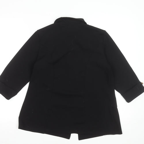 Quiz Women’s Black Blazer Size 12 Classic Mid-Length Jacket