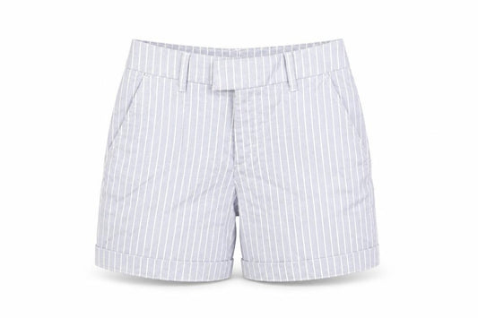 L.O.G.G. Women Blue Striped Chino Shorts Size 6 Cotton Blend