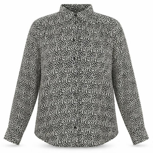 H&M Women’s Black Floral Long Sleeve Button-Up Shirt Size S