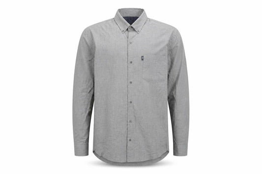Next Men's Grey Button-Down Long Sleeve Formal Dress Shirt L