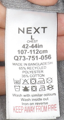 Next Men's Grey Button-Down Long Sleeve Formal Dress Shirt L