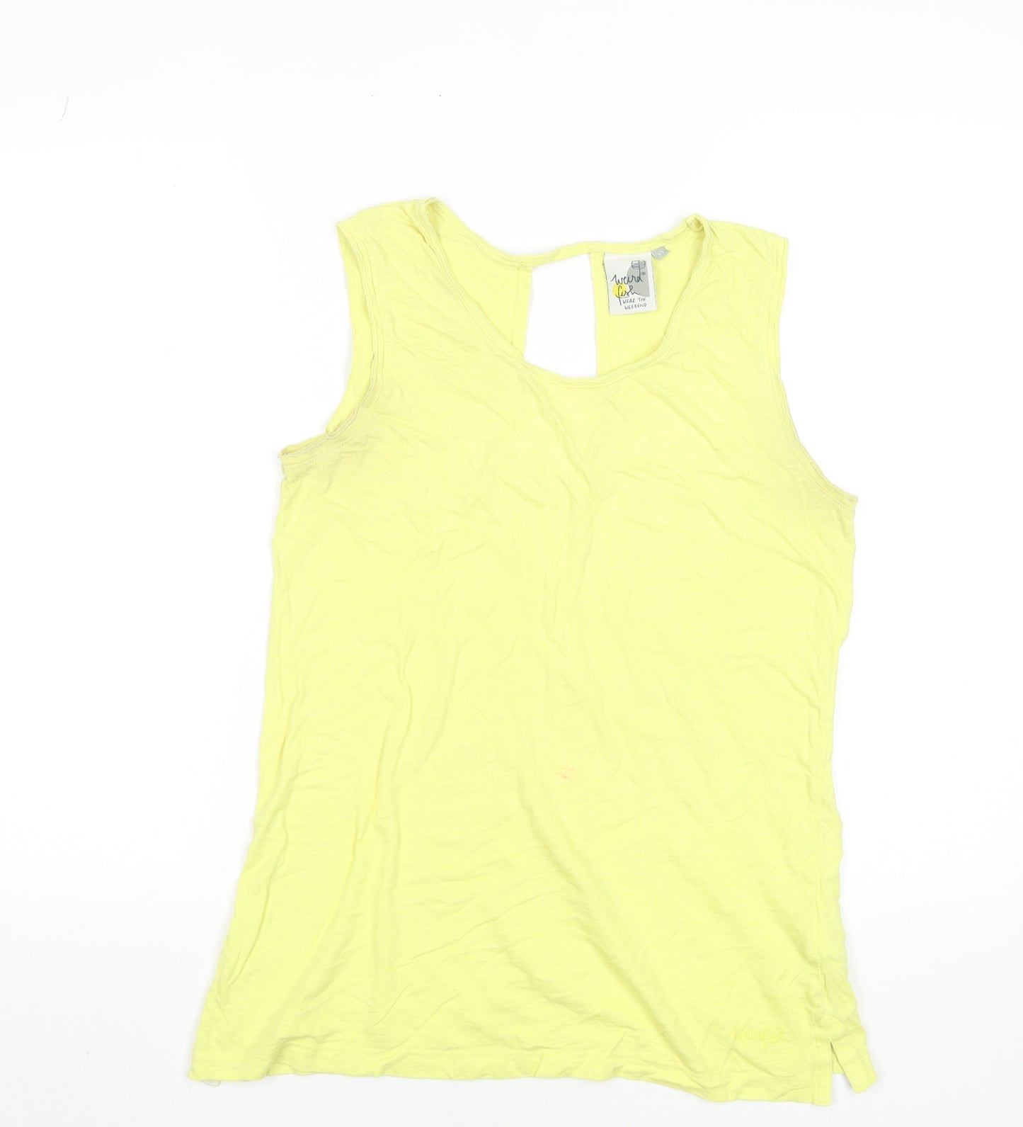 Weird Fish Women's Yellow Cotton Sleeveless Tank Top Size 12