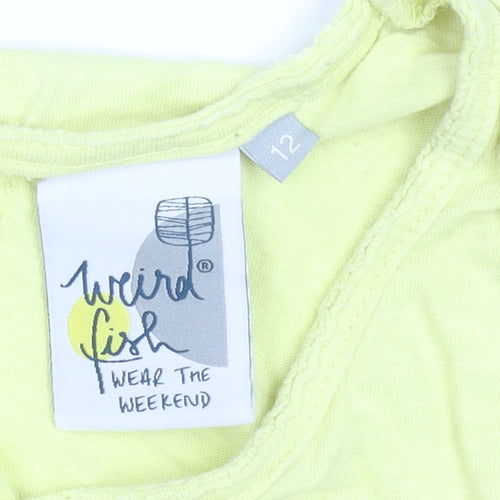 Weird Fish Women's Yellow Cotton Sleeveless Tank Top Size 12