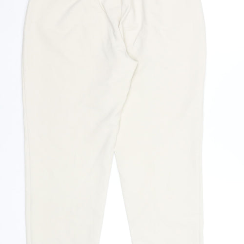 Zara Women Ivory High Rise Slim Tapered Trousers Size L