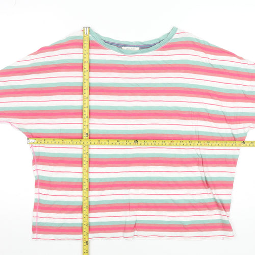 White Stuff Womens Multicoloured Striped Cotton 3/4 Sleeve T-Shirt Size 14