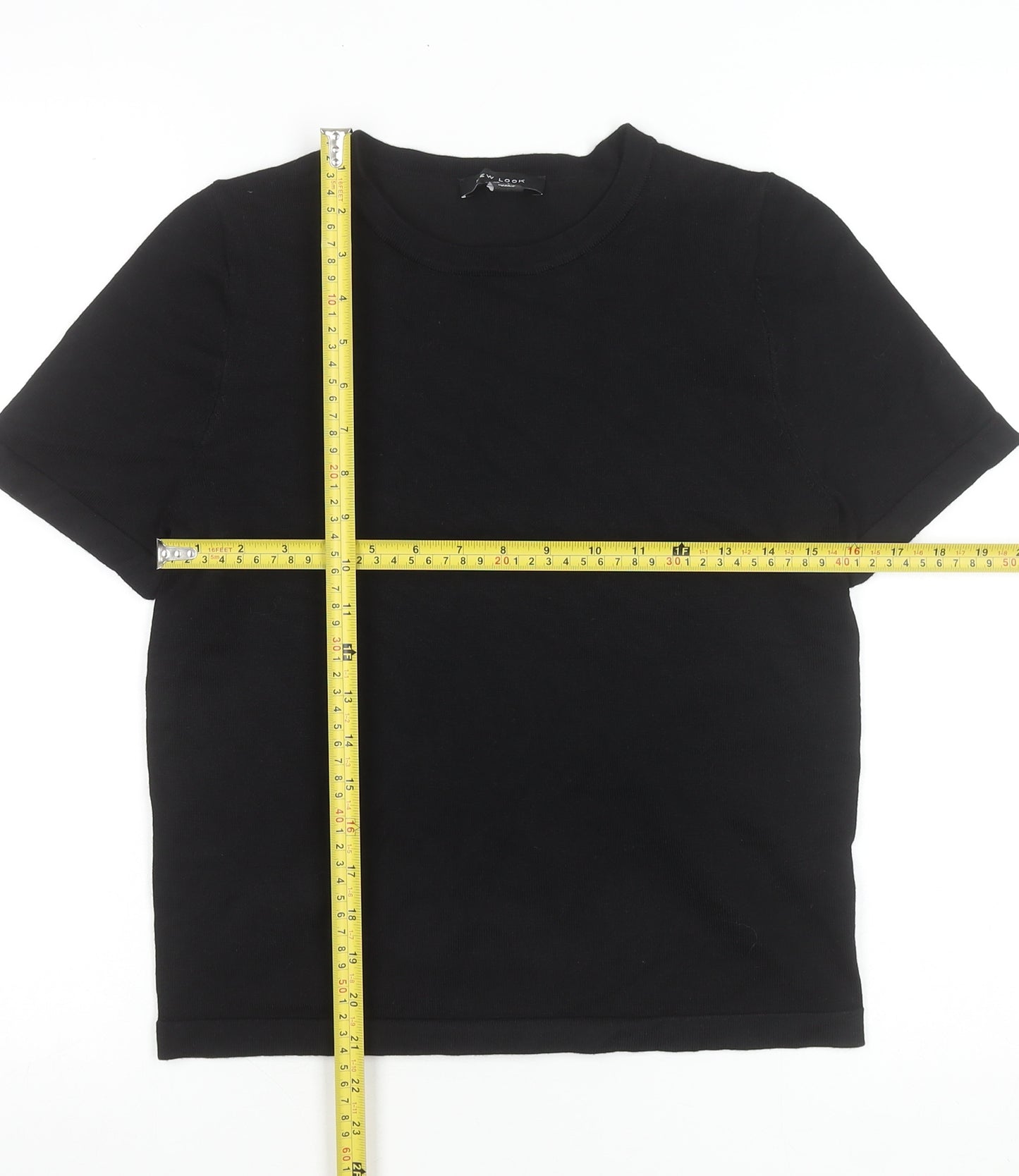 New Look Women's Black Short Sleeve Basic T-Shirt Size 12