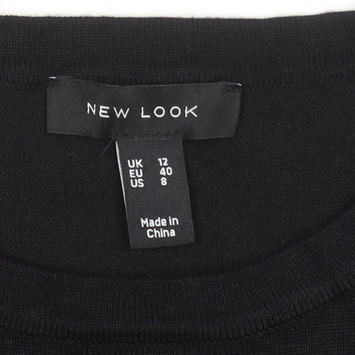 New Look Women's Black Short Sleeve Basic T-Shirt Size 12