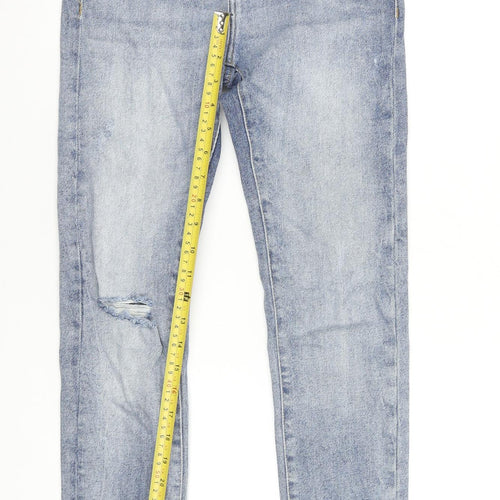 Noisy May Womens Blue Skinny High Waist Jeans Size 8 Regular Fit Denim