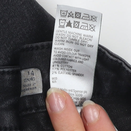 Marks and Spencer Women’s Black Skinny Jeans Size 14 Short Stretch Denim