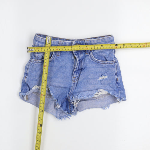 Primark Girls Blue High Rise Distressed Denim Shorts Age 8-9 Years