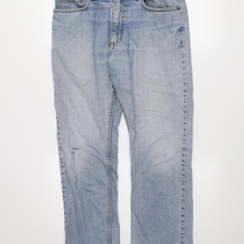 Marks and Spencer Men's Blue Straight Leg Jeans 34W 29L Denim Cotton