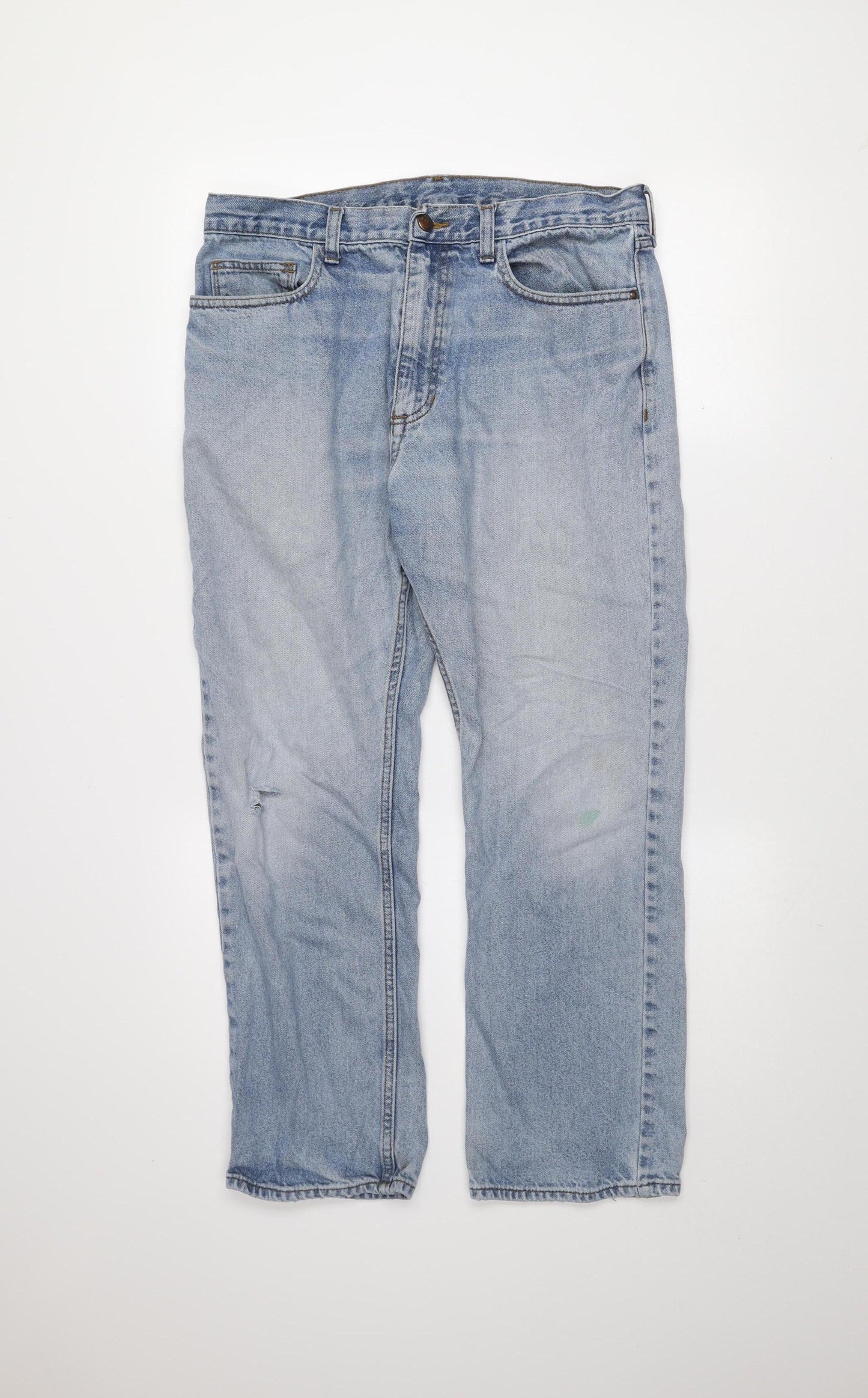 Marks and Spencer Men's Blue Straight Leg Jeans 34W 29L Denim Cotton