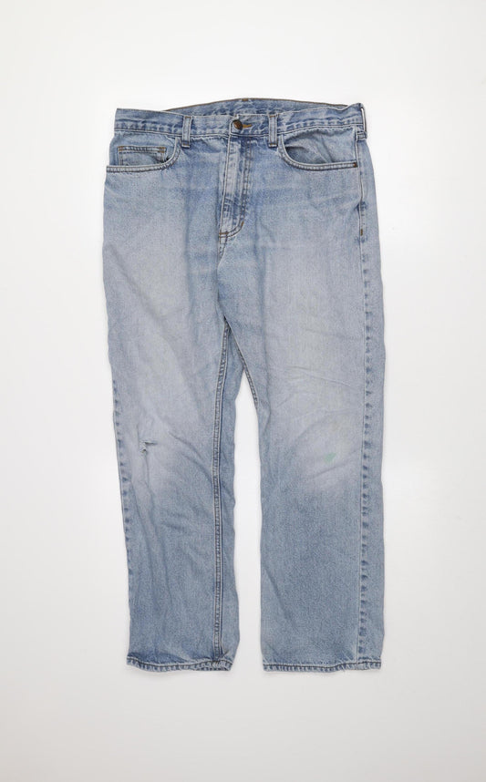 Marks and Spencer Men's Blue Straight Leg Jeans 34W 29L Denim Cotton