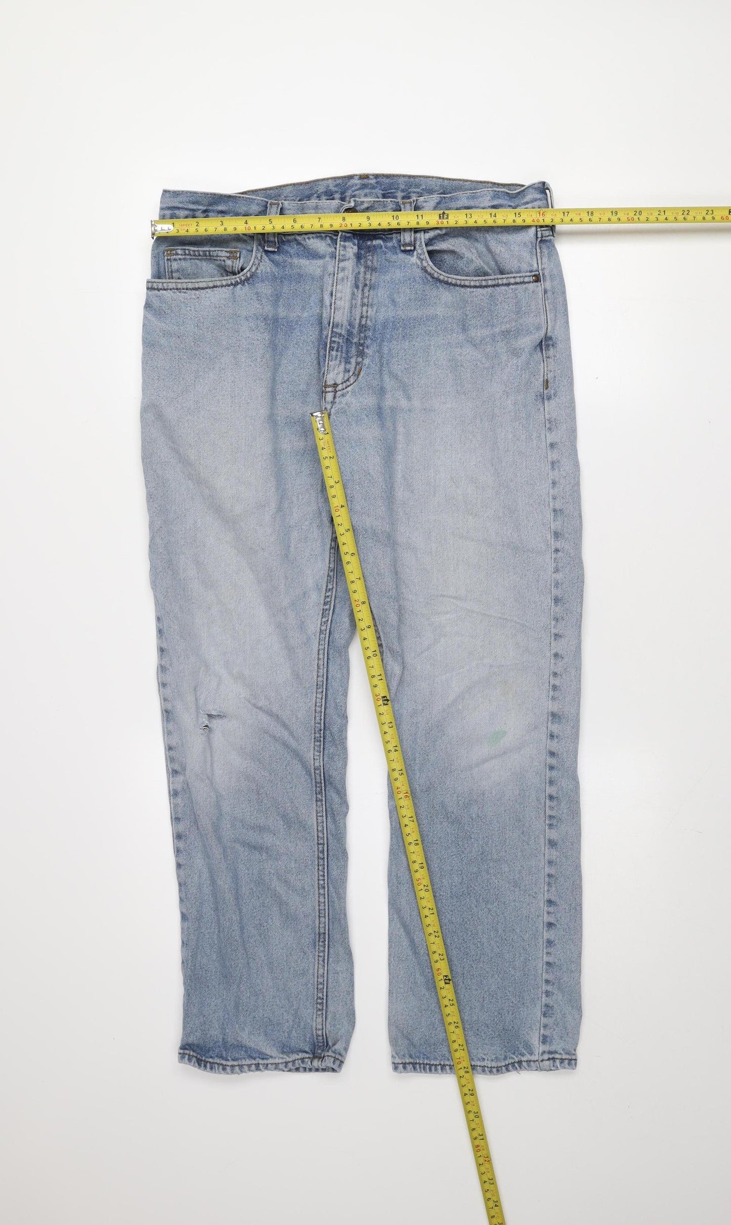 Marks and Spencer Men's Blue Straight Leg Jeans 34W 29L Denim Cotton