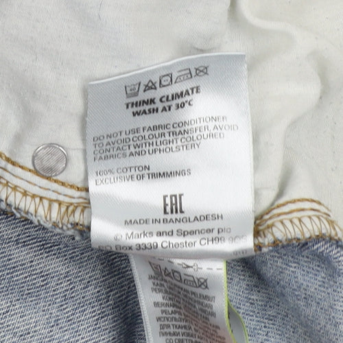 Marks and Spencer Men's Blue Straight Leg Jeans 34W 29L Denim Cotton