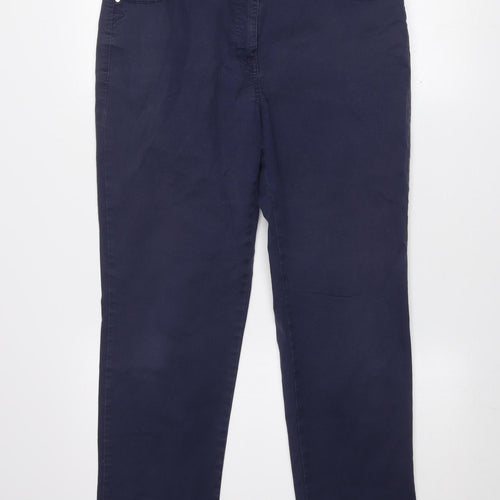 Punt Roma Women's Blue Chino Trousers Size 14 Straight Leg