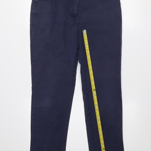 Punt Roma Women's Blue Chino Trousers Size 14 Straight Leg