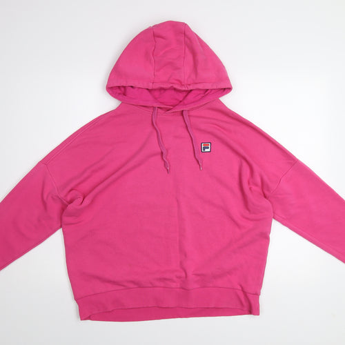 Fila Women’s Pink Pullover Hoodie Medium Cotton Blend Casual