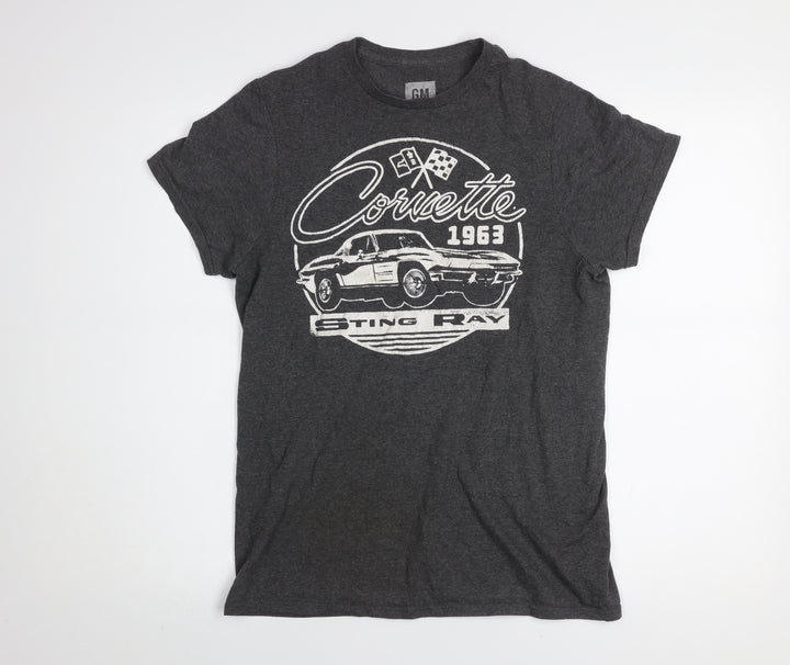 GM Corvette 1963 Sting Ray Men's Charcoal Graphic T-Shirt Small