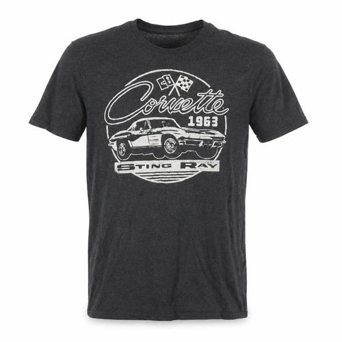 GM Corvette 1963 Sting Ray Men's Charcoal Graphic T-Shirt Small