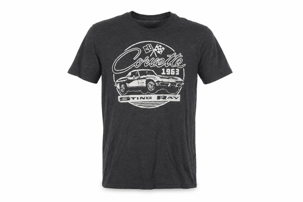 GM Corvette 1963 Sting Ray Men's Charcoal Graphic T-Shirt Small